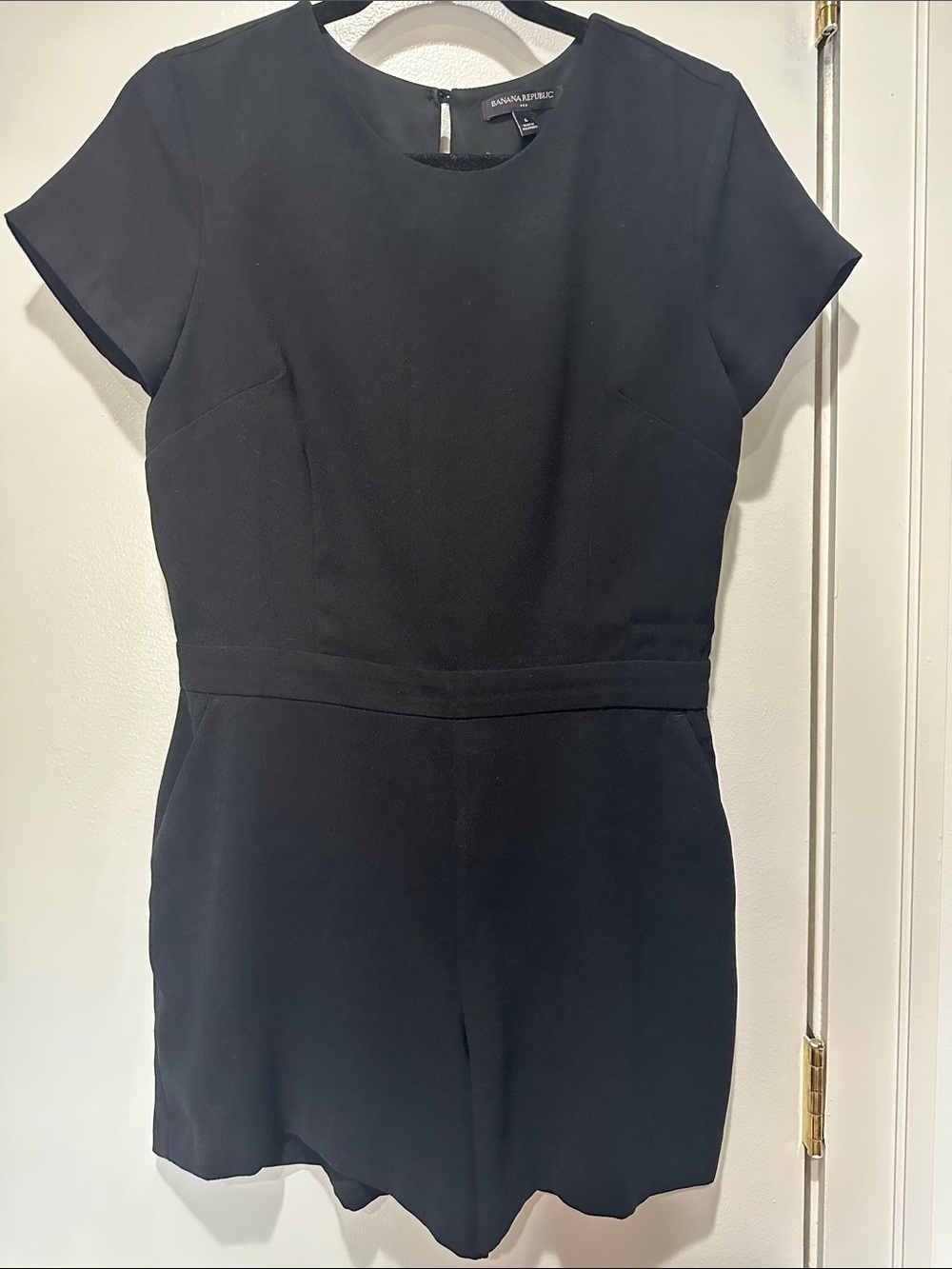 Banana Republic Black Short-Sleeve Romper